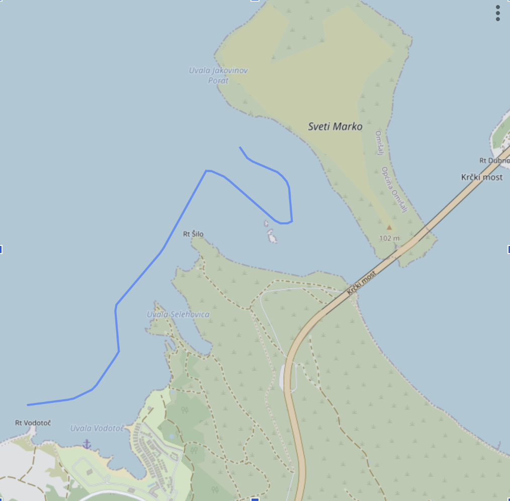 Trolling route following a depth contour