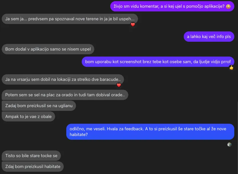 Posnetek klepeta z deljenimi izkušnjami ribičev